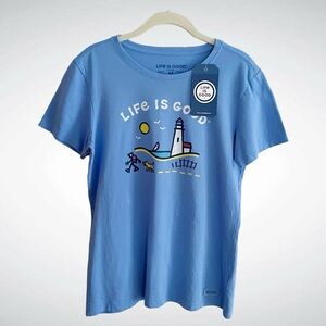 NWT Life is Good 100% Cotton Beach Walk Short-Sleeve Crusher T-Shirt